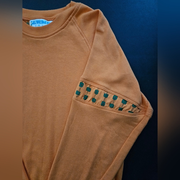 Vintage - "Saturdays" Orange Sweatshirt - NWOT - Size M - Picture 3 of 7